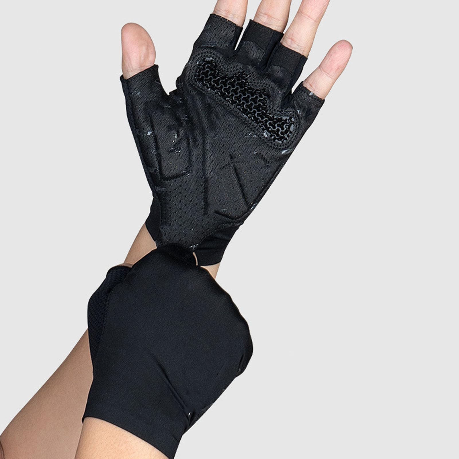 Changor de Ciclismo de Medio Dedo, Transpirables y Cómodos, Diseño Que Absorbe los Golpes para Ciclismo de Carretera, Unisex, Seda de Leche, 1 par