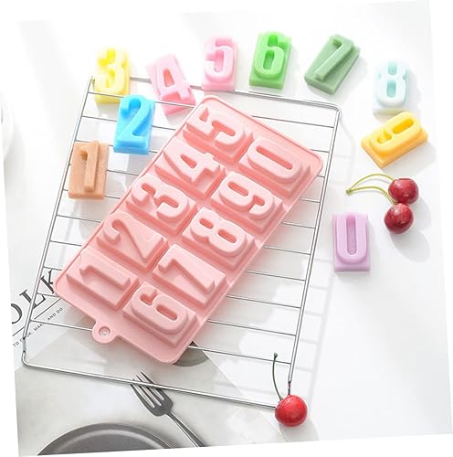 Miniatura 6 de HEMOTON Moldes para bandeja de hielo, moldes de silicona para jabón, molde de chocolate, molde de caramelo, molde para gelatinas, molde de número de