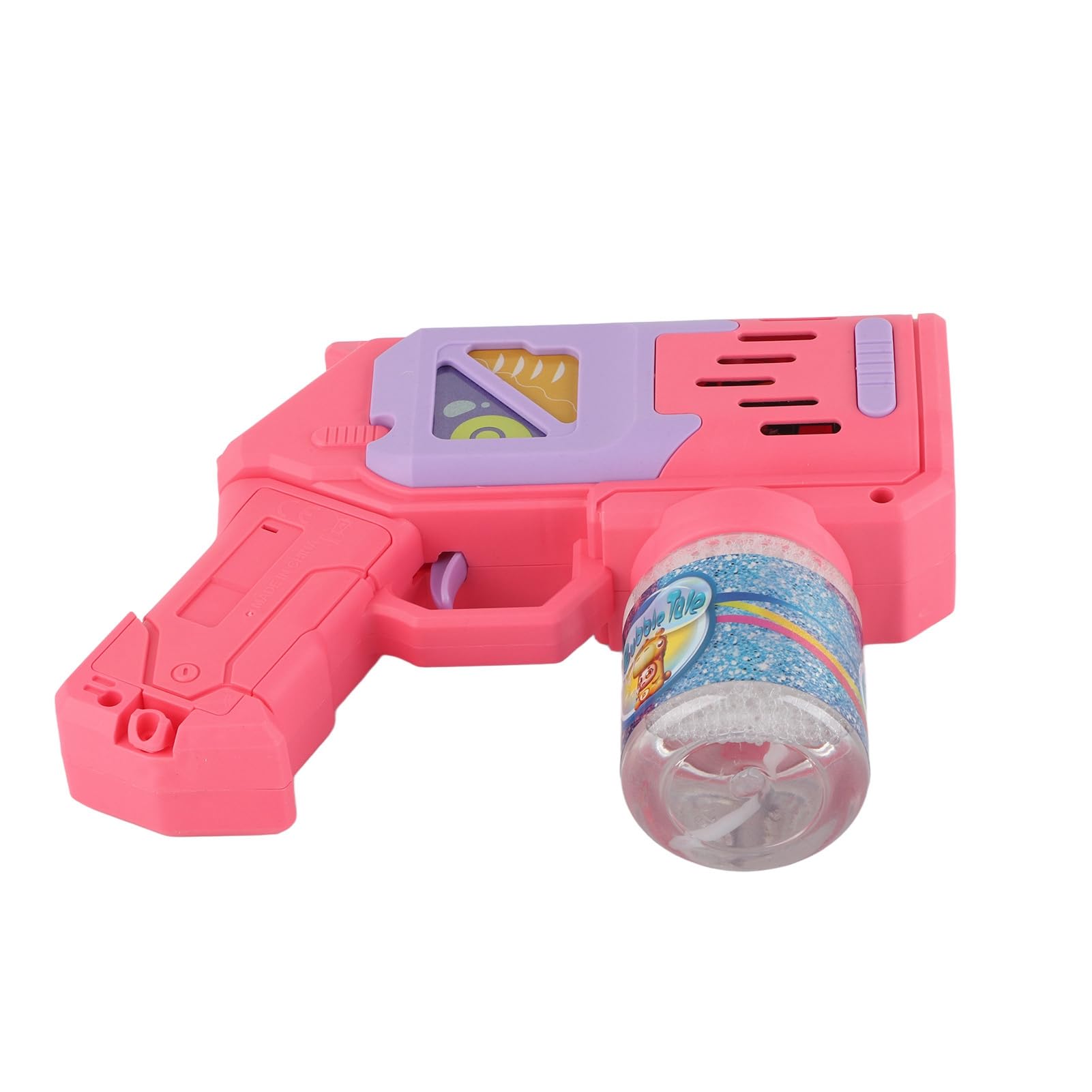 Tnfeeon Seifenblasenmaschine Seifenblasenmaschine LED Blitz Automatisch Starker Motor Auslaufsicher mit Seifenflüssigkeit (Rosa)