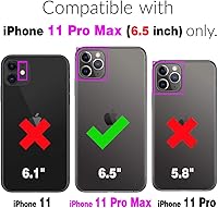 Vista 2 de Asuwish Funda de teléfono para iPhone 11 Pro Max 6.5, funda tipo cartera con protector de pantalla de vidrio templado y correa cruzada