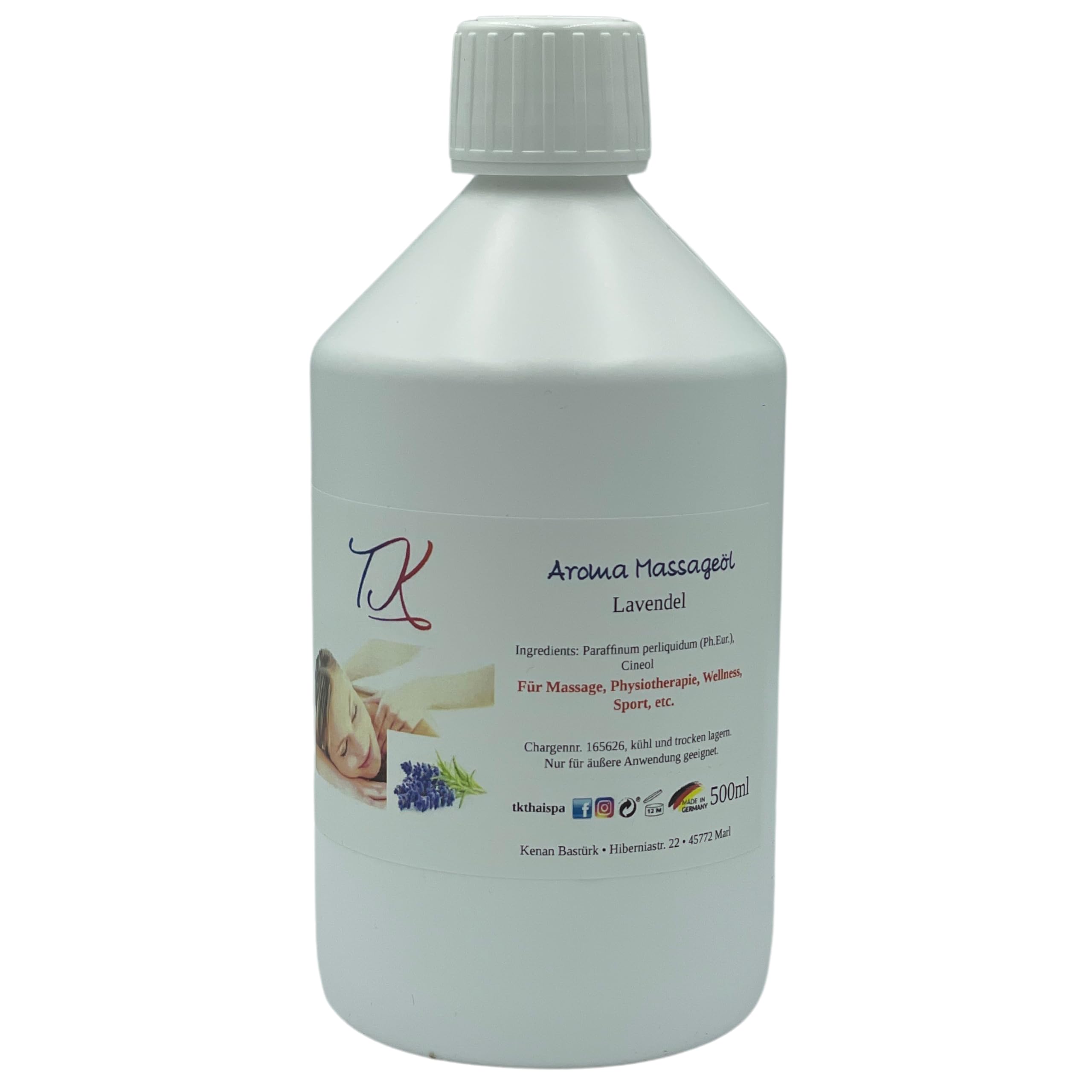 Juego de 12 aceites aromáticos para masaje, fisioterapia, bienestar, deportes, etc. (2 x 500 ml) en calidad farmacéutica (1000 ml, lavanda y limón de eucalipto)