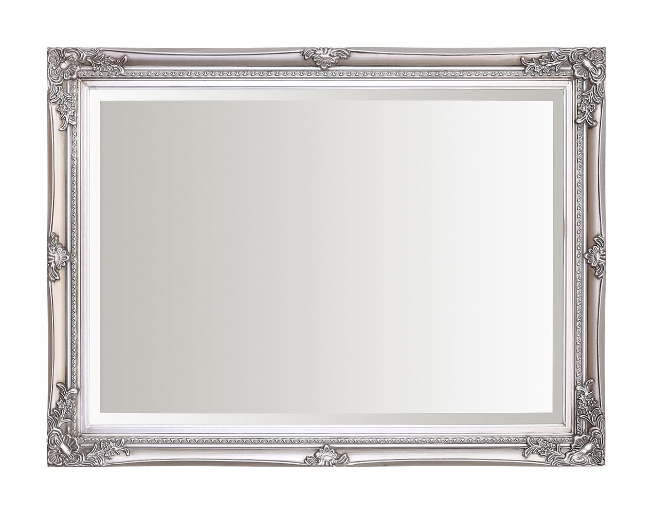 Select Mirrors Antique Silver Rennes Vintage Wall Mirror - Shabby Chic Baroque, Antique, French Design - Solid Wood Frame (, 60Cm X 80Cm)