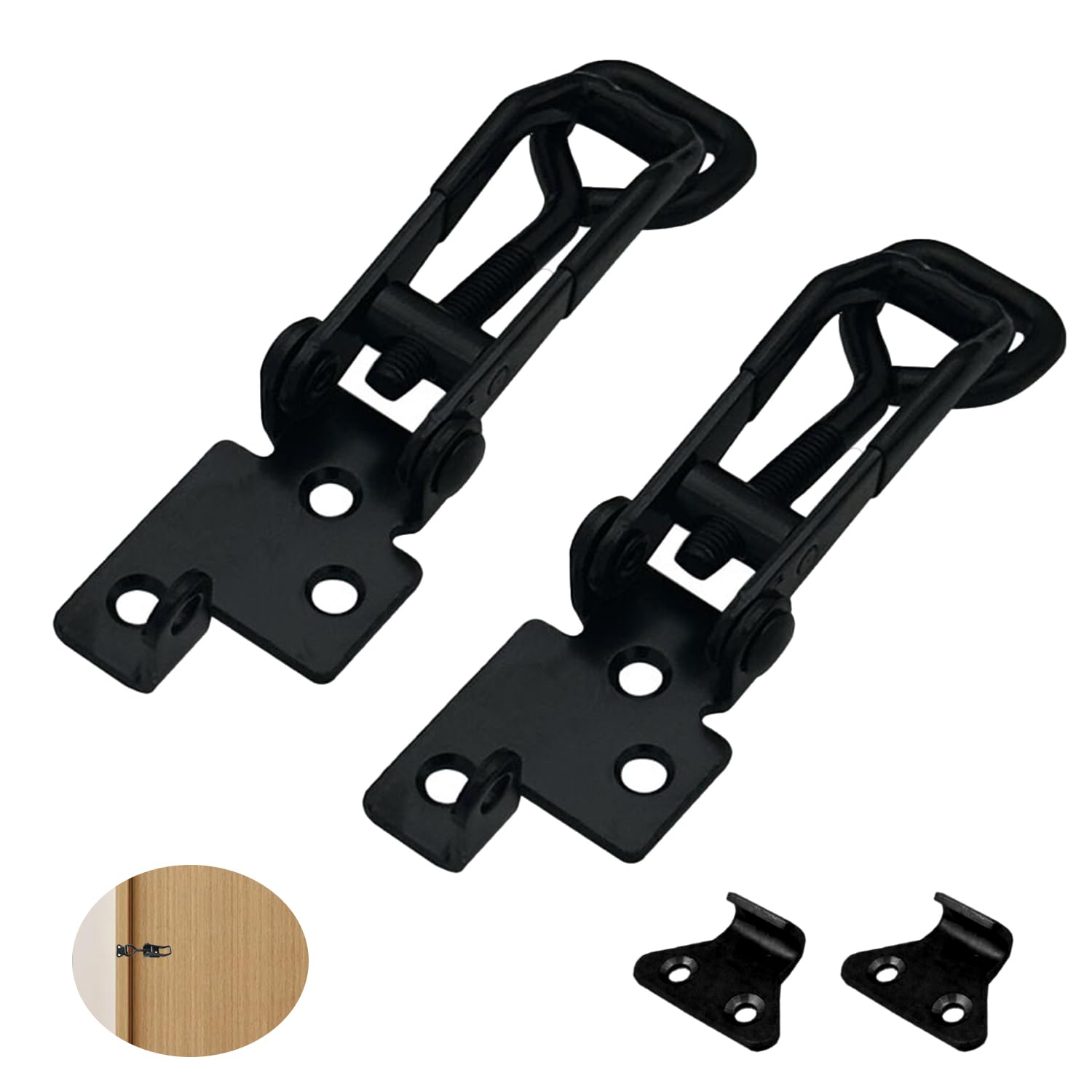 2 PCS Adjustable Toggle Clamp, Stainless Steel Toggle Clamps Heavy Duty Quick Release Metal Steel Latch Catch Clip for Door Cabinet Tool Boxes Trunk Cases Smoker Lid Jig 225KG Holding Capacity