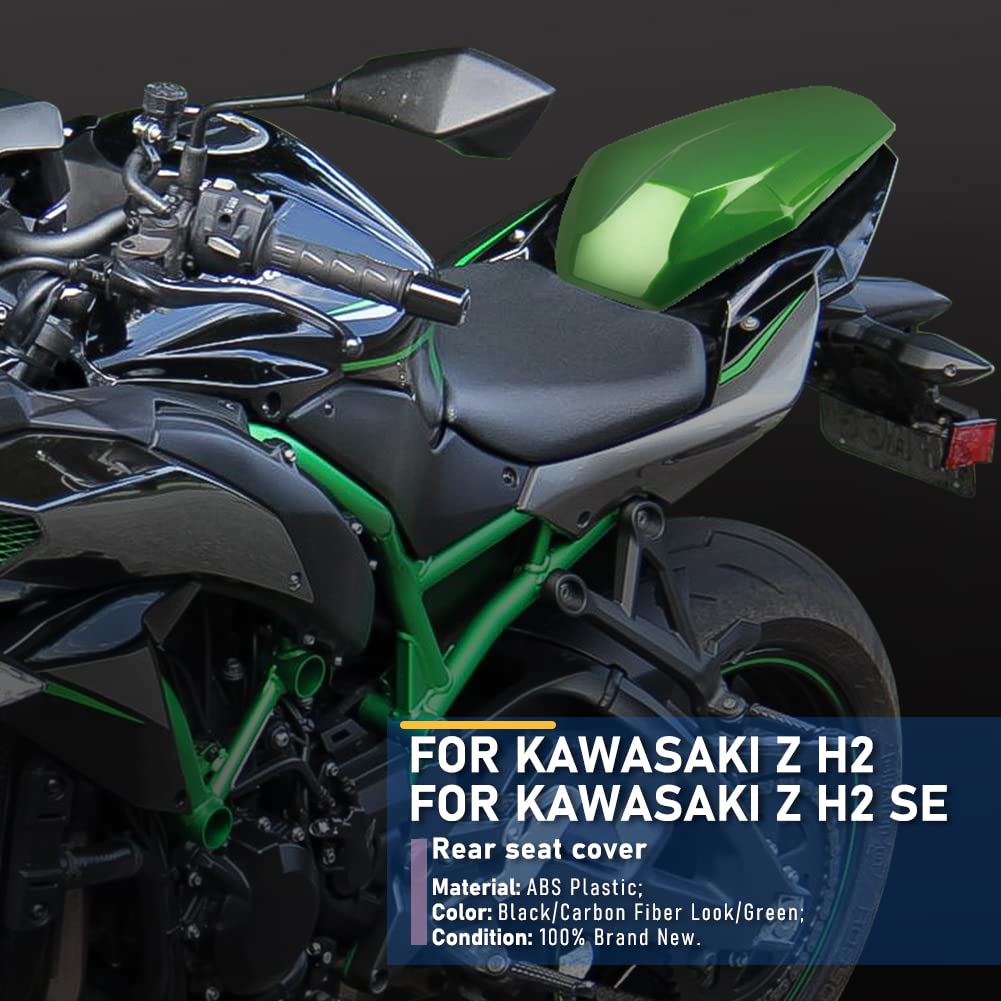 Motocicleta Z900 Pasajero trasero Pillion Asiento individual Cobertura ABS duro Carenado Sección trasera Joroba para Z H2 H 2 (2020-2023) Z HS SE (2021-2023) Z 900 Z-900 (2017-2023) (Negro)