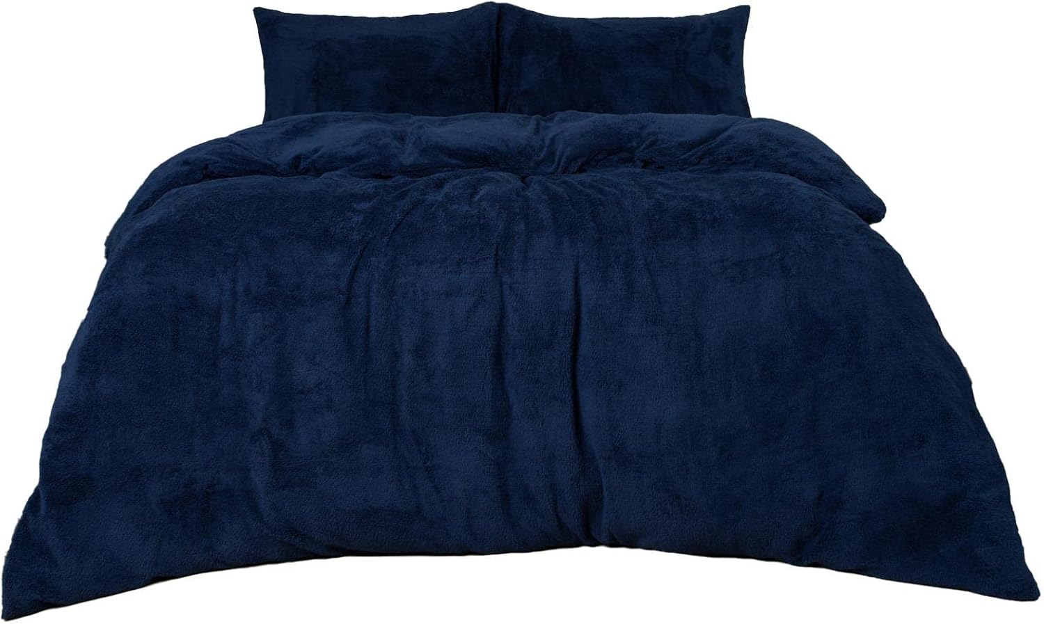 Brentfords Navy Blue Superking Duvet Sets Teddy Fleece, Christmas Duvet