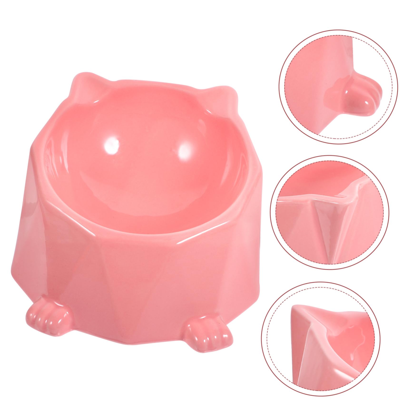 UKCOCO Cuenco Hexagonal para Mascotas Comedero De Cerámica para Perros y Gatos Plato De Cerámica para Diario Casa o Viaje
