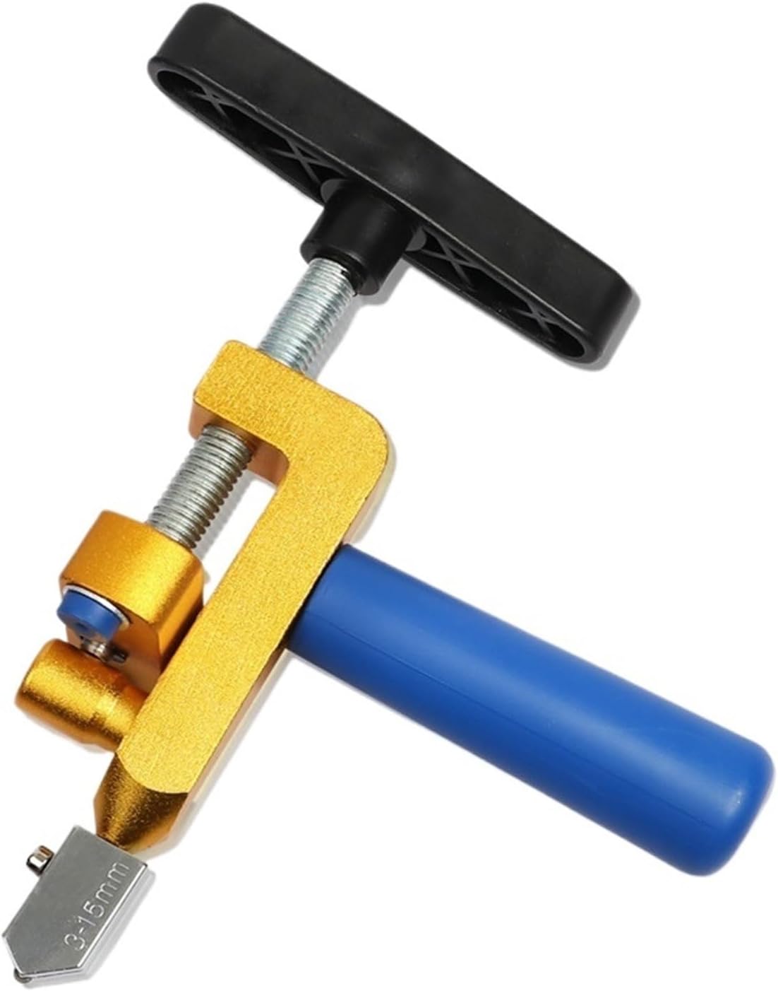 Glass Cutter Tool, 2-in-1 Glass Ceramic Tile Cutter with Knife Wheel Diamond Roller Cutting Machine Opener Breaker Tool Set,DIY Glass Cutting(Yellow-Set)