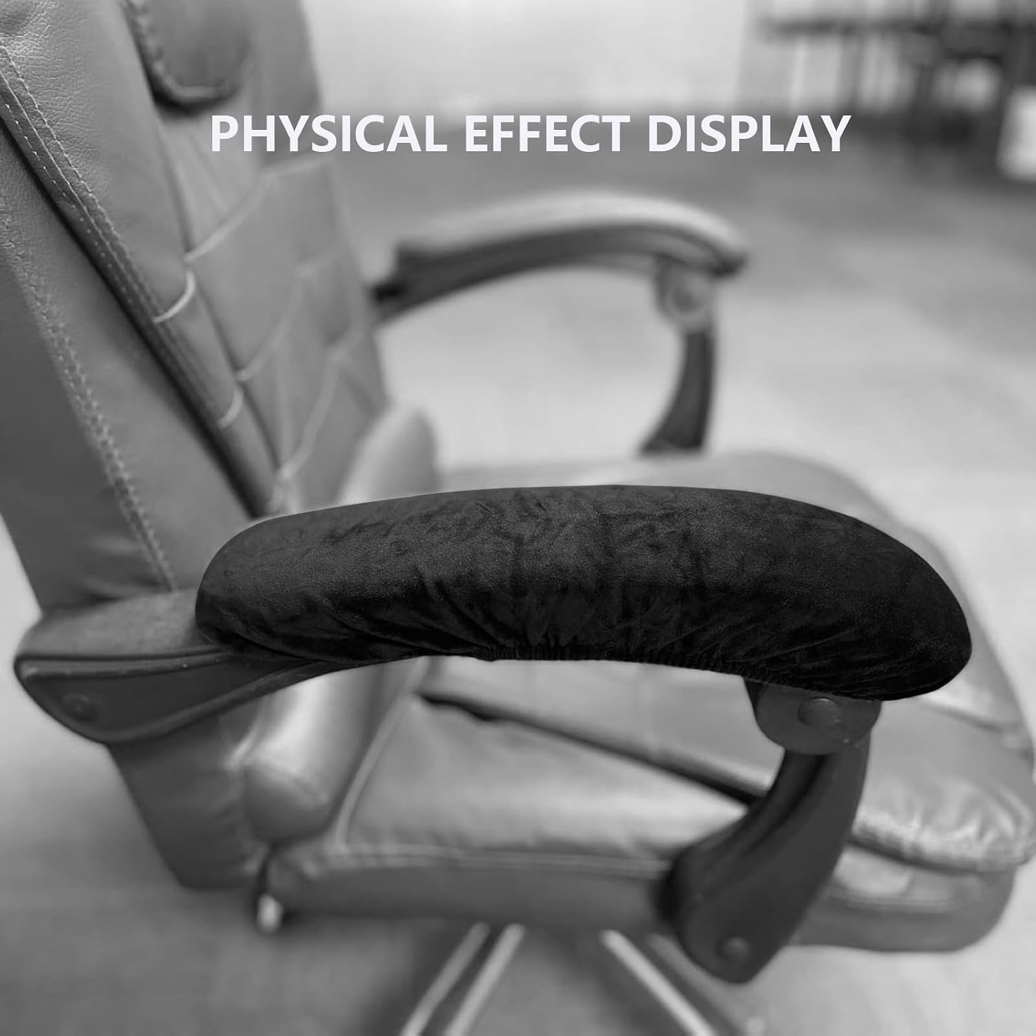 Office Chair Arm Rest Cover Velvet Office Chair Armrest Covers Stretchable Removable Armrest Protectors for Desk Chairs Computer Chair Gaming(Office Chair Arm Covers 2Pcs, Black)