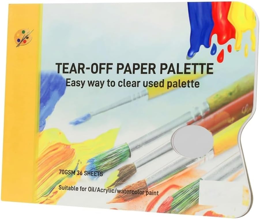 CONGARTENO Palette Paper Pad 36 Sheets White Tear-Off Paint Mixing Paper