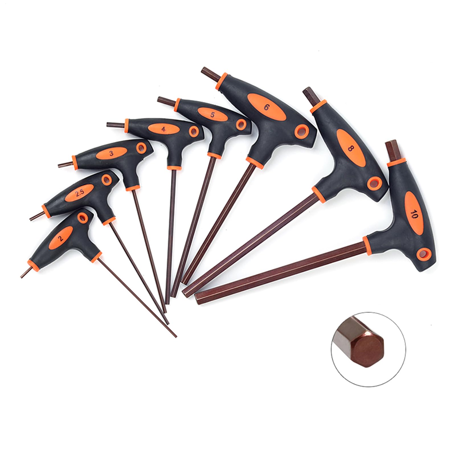 Set Di Chiavi Allen A Manico A T 8 Pezzi Chiave Esagonale A Doppia | Set Con Braccio Lungo Per Esterno Casa Mobili Bicicletta Garage Meccanico Auto
