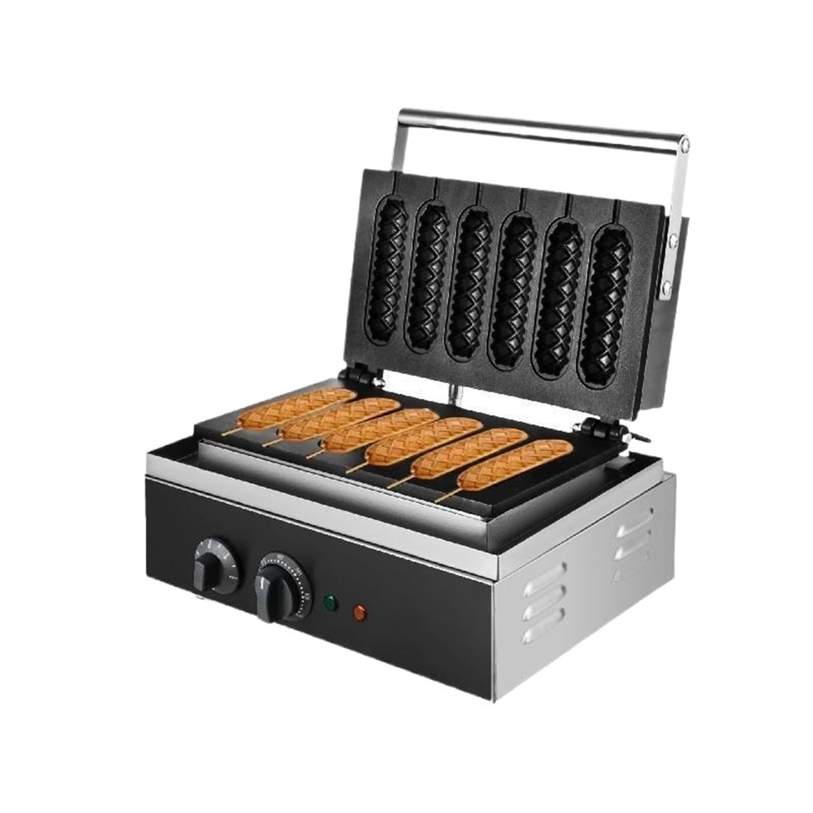 Frytkownice, 6 sztuk elektryczna gofrownica do robienia kiełbasek nieprzywierająca patyczek lizaków Muffin chrupiąca francuska kukurydza maszyna hot-dogów kuchnia urządzenia domowe