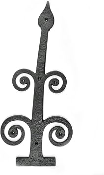 Renovators Supply Manufacturing Black Wrought Iron Garage Door Decorative Hardware 16 in Rust Resistant Spade Styled Rustic Dummy Strap Hinge with Mounting Hardware