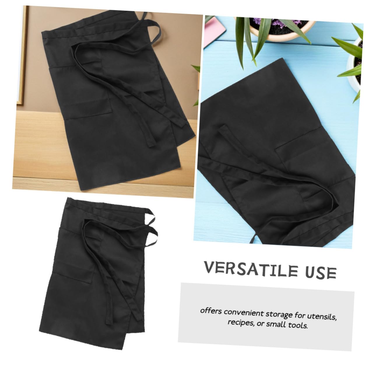 6 Piezas Delantal de Cocina Unisex Delantal Corto con Resistente al Calor para Hornear y Barbacoa para Bar Restaurante Bistro