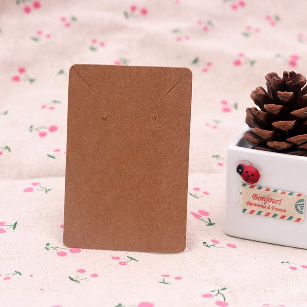Healifty 100pcs Necklace Display Cards Vintage Earrings Display Cards Kraft Paper Jewelry Display Hanging Cards for Shop - Image 4