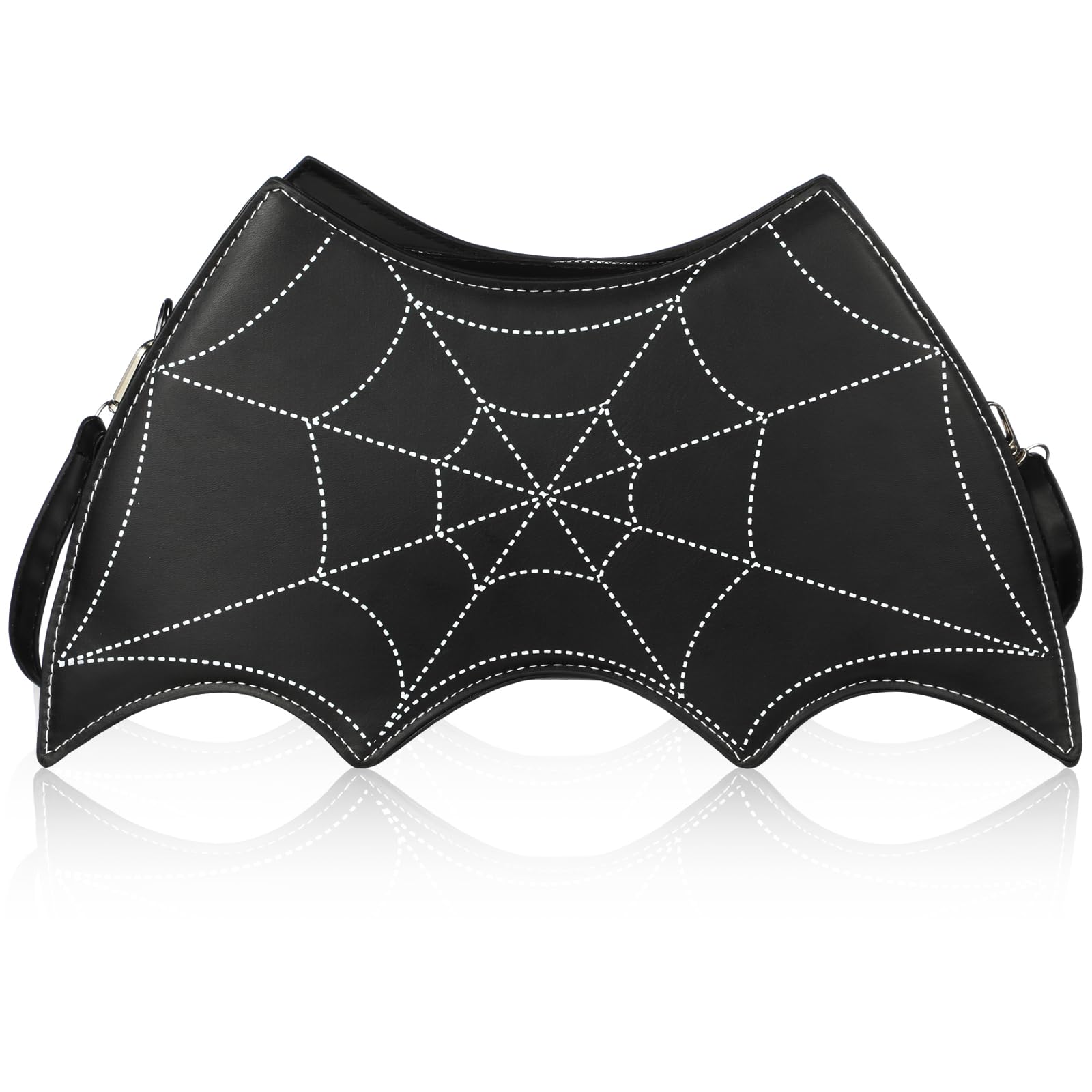 Yeyeplum Halloween Purse Bat Wing Shoulder Bag Novelty Gothic Crossbody Bag PU Leather Horror Spooky Handbag for Women