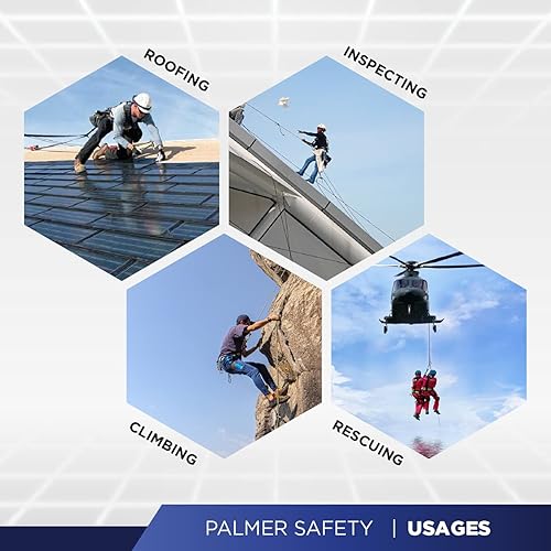 Miniatura 8 de Palmer Safety Extensor de anillo en D de 18 pulgadas, protección contra caídas con gancho de presión de 34 pulgadas y anillo en D, extensión de