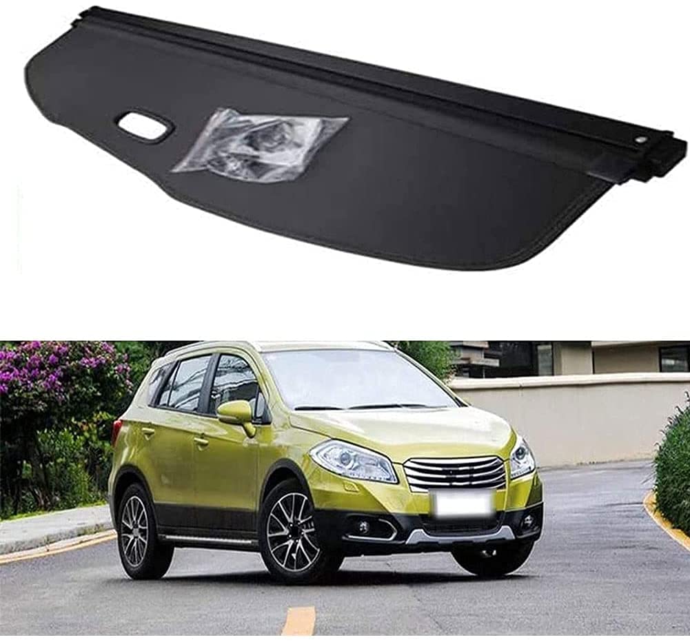 YANXS Car Retractable Rear Trunk Parcel Shelf for Suzuki Sx4 S-Cross 2013 2014 2015, Car Security Shield Trunk Cargo Luggage Shade Shield Styling Accessories