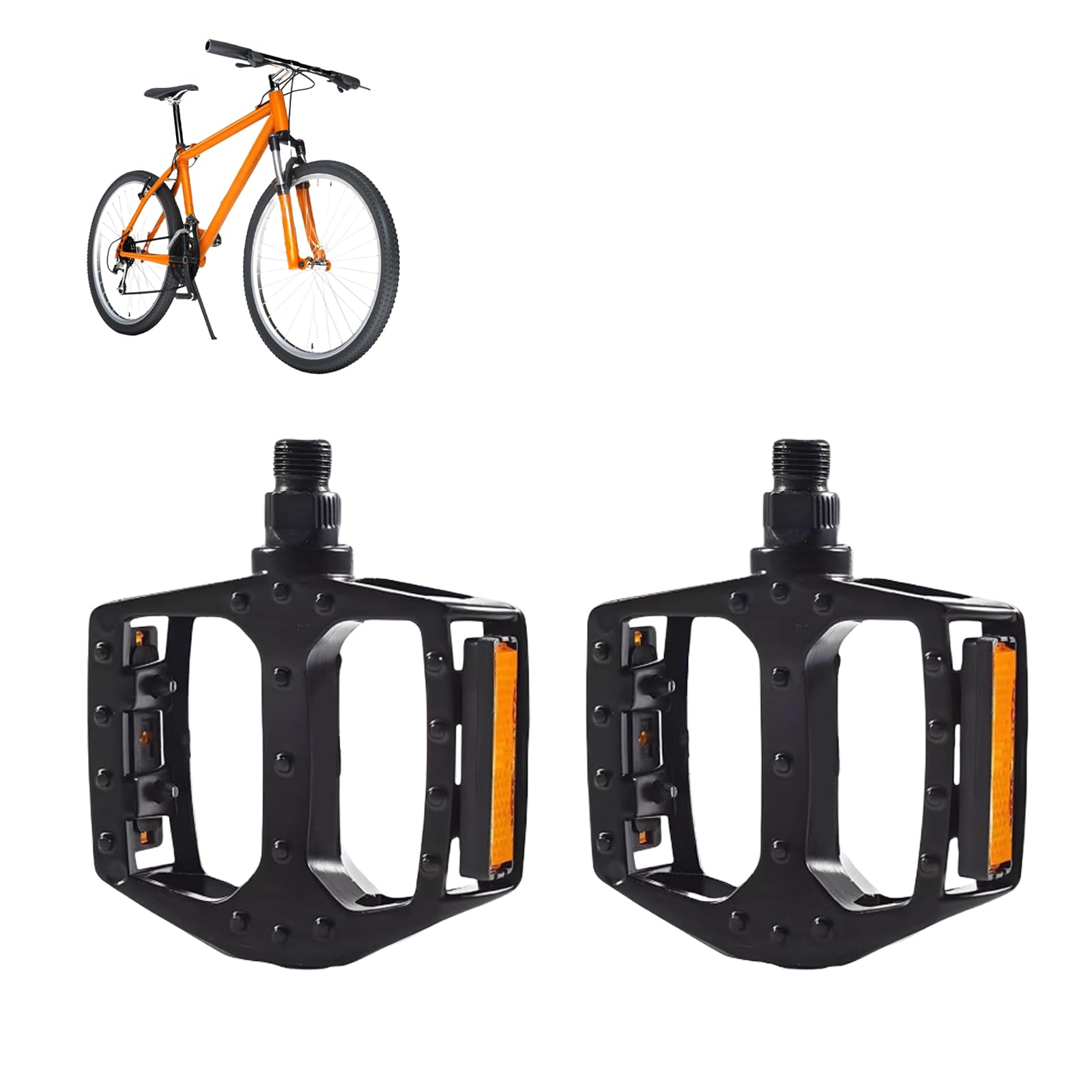 2PCS Bike Pedals,Non-Slip Mountain Bike Pedals with Reflectors,Suitable Flat for Road&Mountain Trekking and City Bike