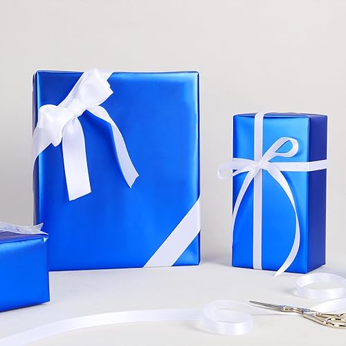 Miniatura 10 de LaRibbons Papel de regalo negro, rollo de papel de regalo de metal mate de color sólido, 17 pulgadas x 40 pies (56.6 pies cuadrados total) papel de