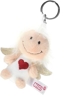 Nici Guardian Angel Keyring with Heart and Glitter Wings 7 cm - Lucky Charm Angel I Angel Keyring for Lanyard, Keychain & Key ring- 46121