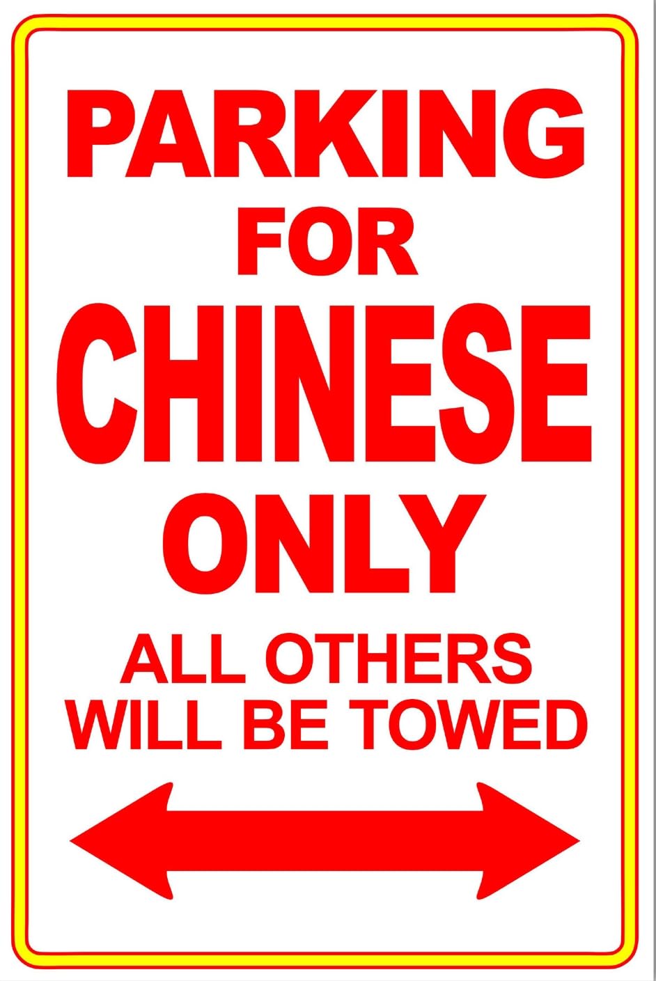 Chinese Parking Only Novelty Gift Parking Sign
