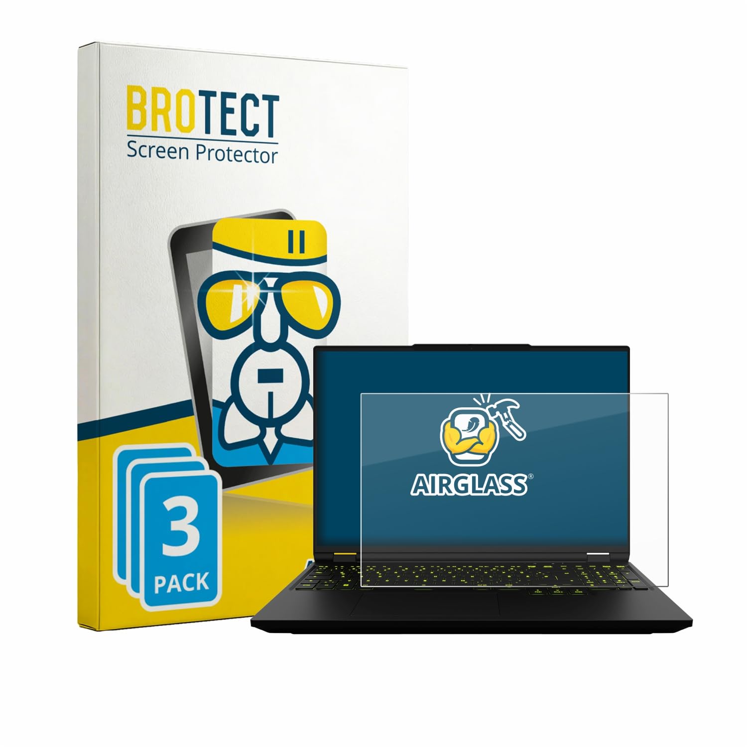 brotect Pellicola Protettiva Vetro per XMG Neo 16 Protezione Schermo (3 Pezzi) [Durezza Estrema 9H, Chiaro]