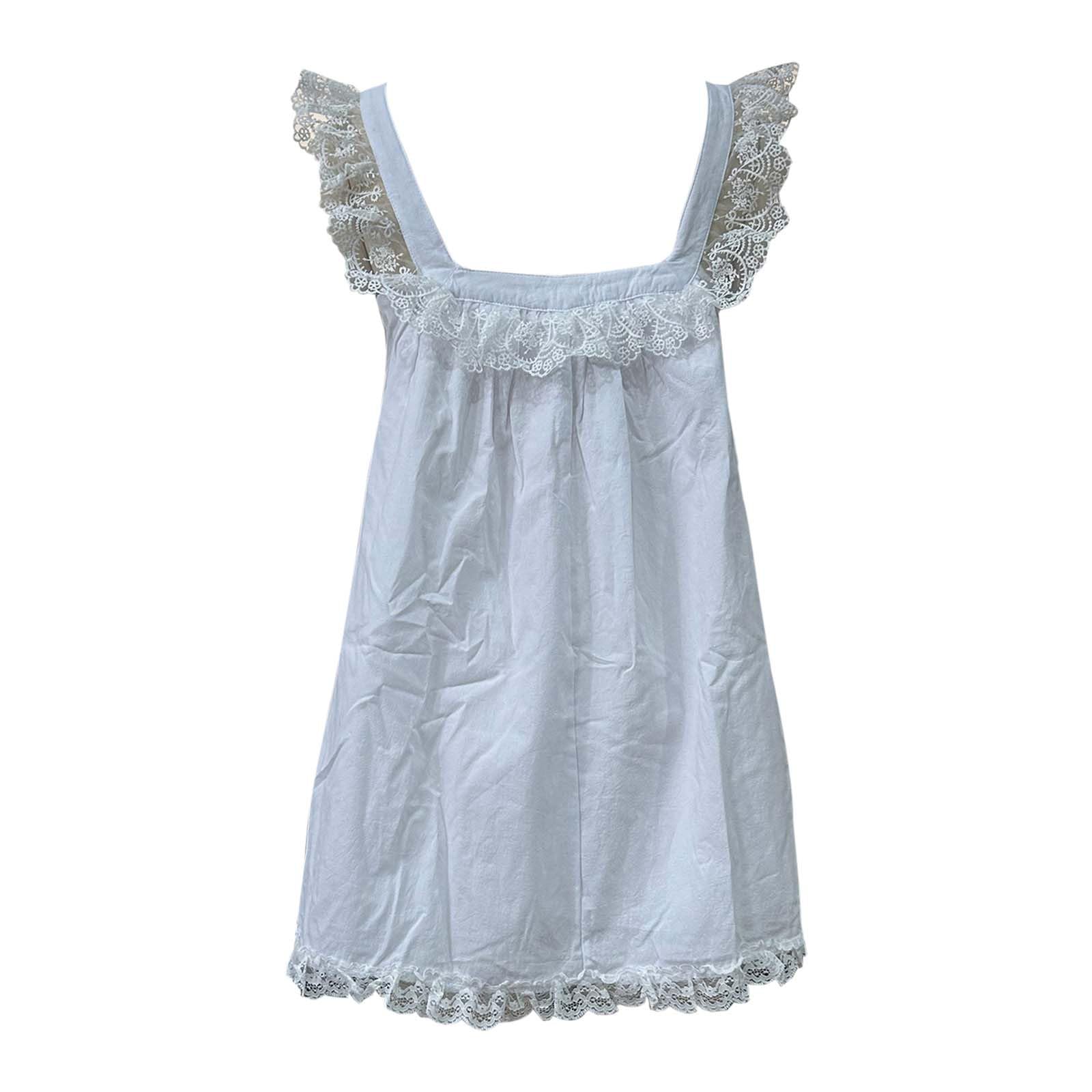 Vestido de verano para mujer con lazo sin espalda y ribete de encaje, suelto para bebé