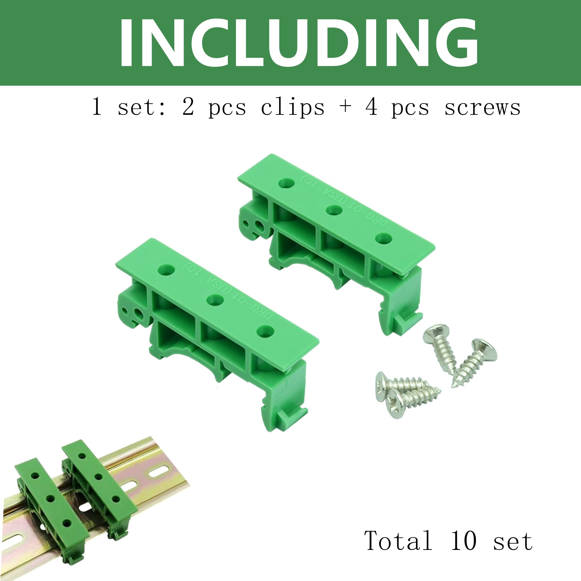 10 sets 35 mm PCB DIN C45-adapter voor railmontage PCB-houder, 15 mm DIN-rail, voor het vasthouden van de PCB