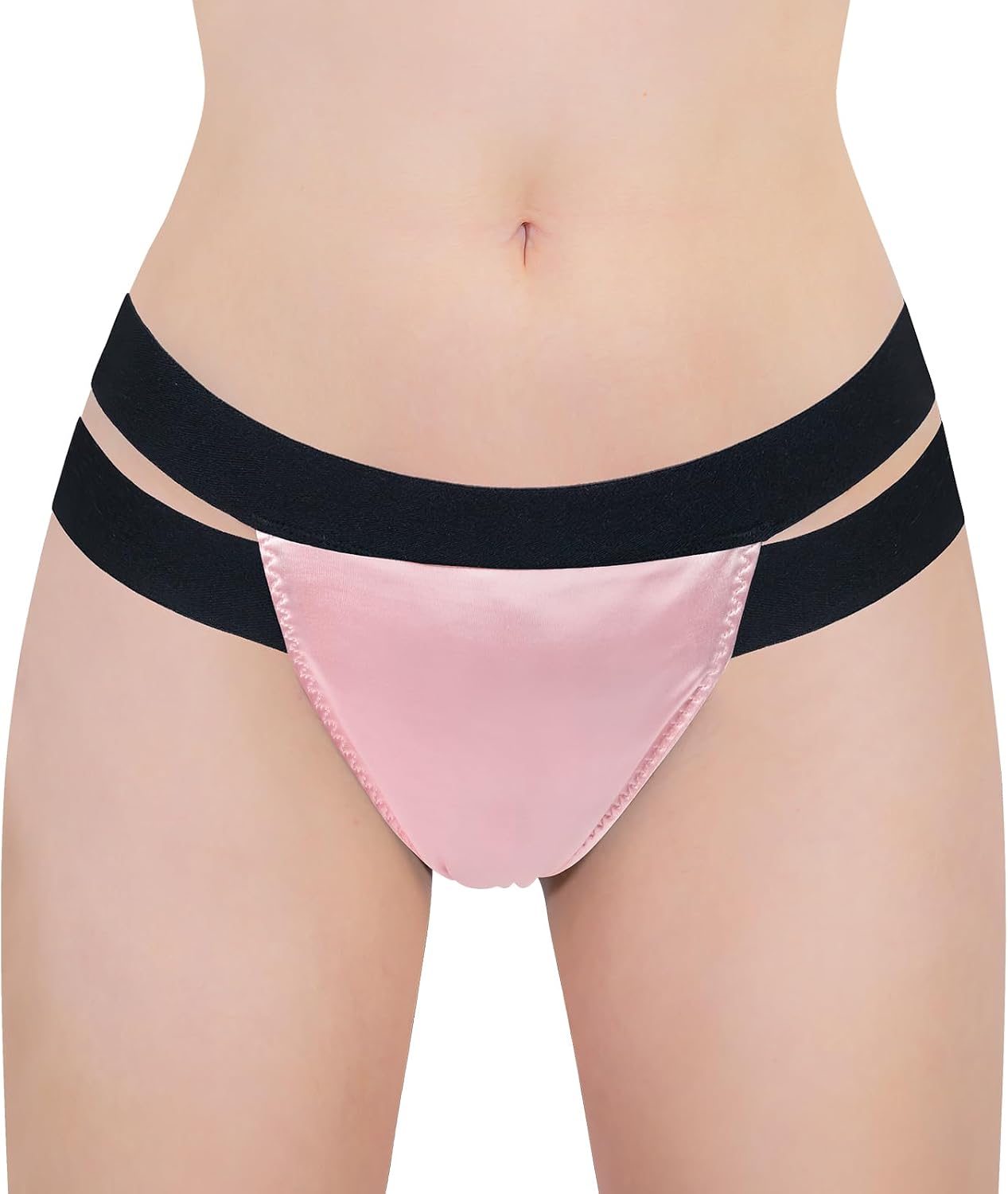 Littleforbig Double Band Thong Tucking Gaff Panties Smooth Silky Hiding Gaff Shaping Briefs for Crossdressers