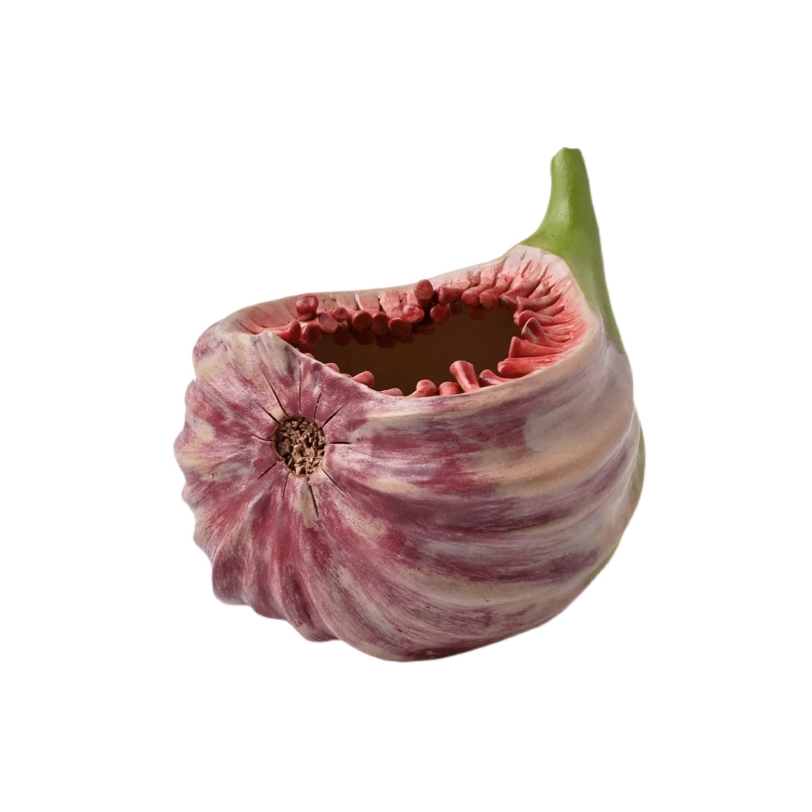 Dekoracyjna doniczka na sukulenty w kształcie figi, ceramiczna doniczka na kwiaty, rustykalna doniczka w kształcie owoców, urocza mini doniczka na kaktusy, na okna, taras lub do salonu (fioletowa, CH)