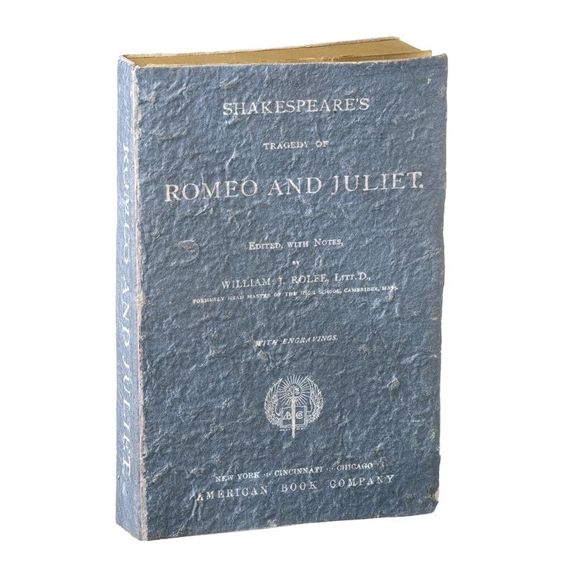 Libro decorativo Romeo y Julieta adorno vintage para estanterías y mesas de café