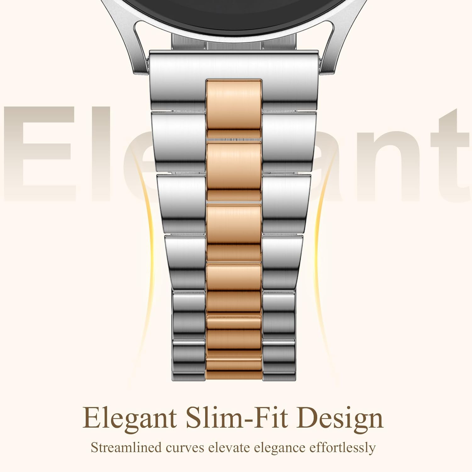 Slim Metal Compatible with Samsung Galaxy Watch FE 7 6 5 4 band 40mm 44mm, Stainless Steel Strap for Galaxy Watch 6/4 Classic 43mm 47mm/ 5 Pro 45mm, Dressy Chain Band for Galaxy Watch 20mm - Image 2