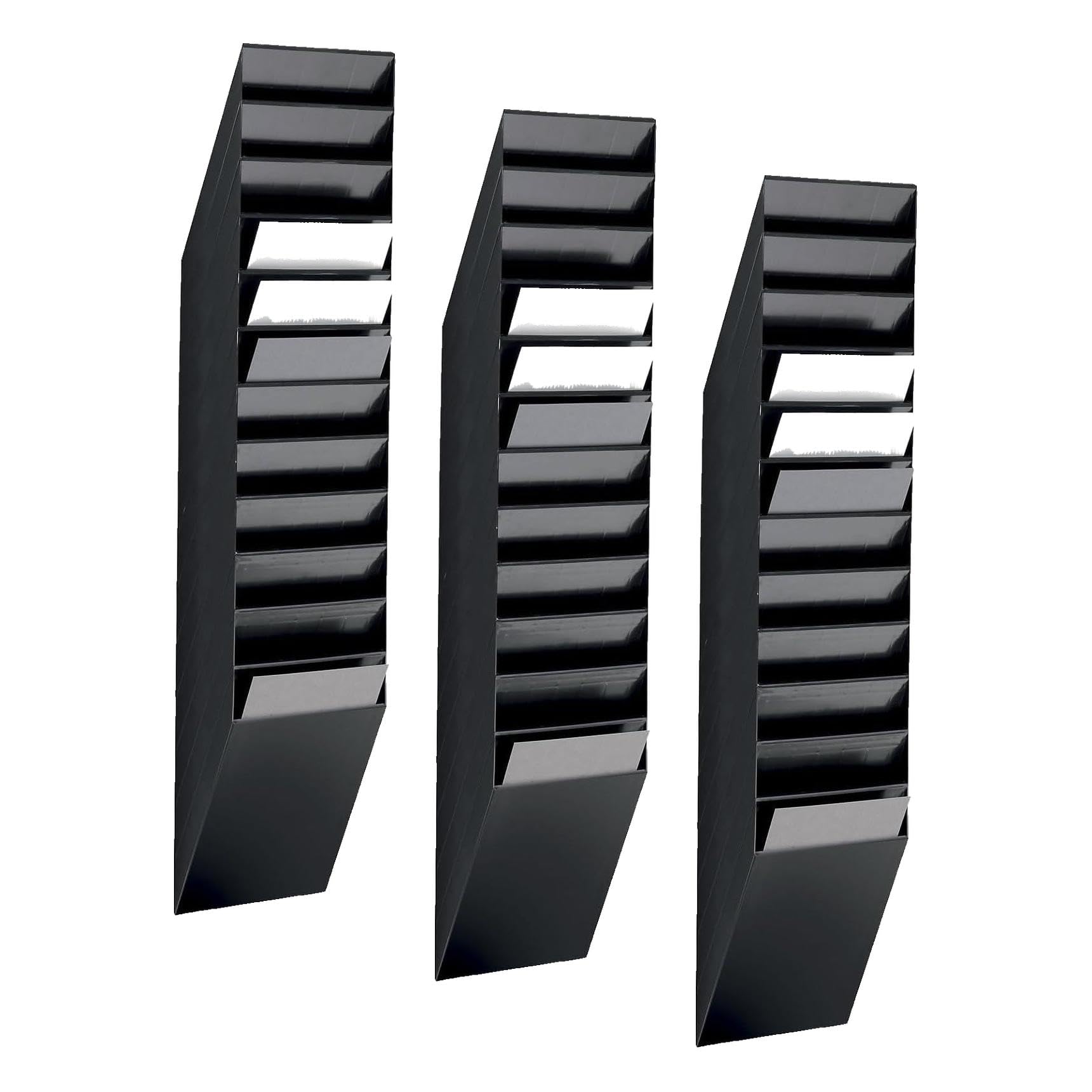 Durable Prospektspenderset Flexiboxx 12 A4, 1 Set, schwarz, 1709763060 (Packung mit 3)