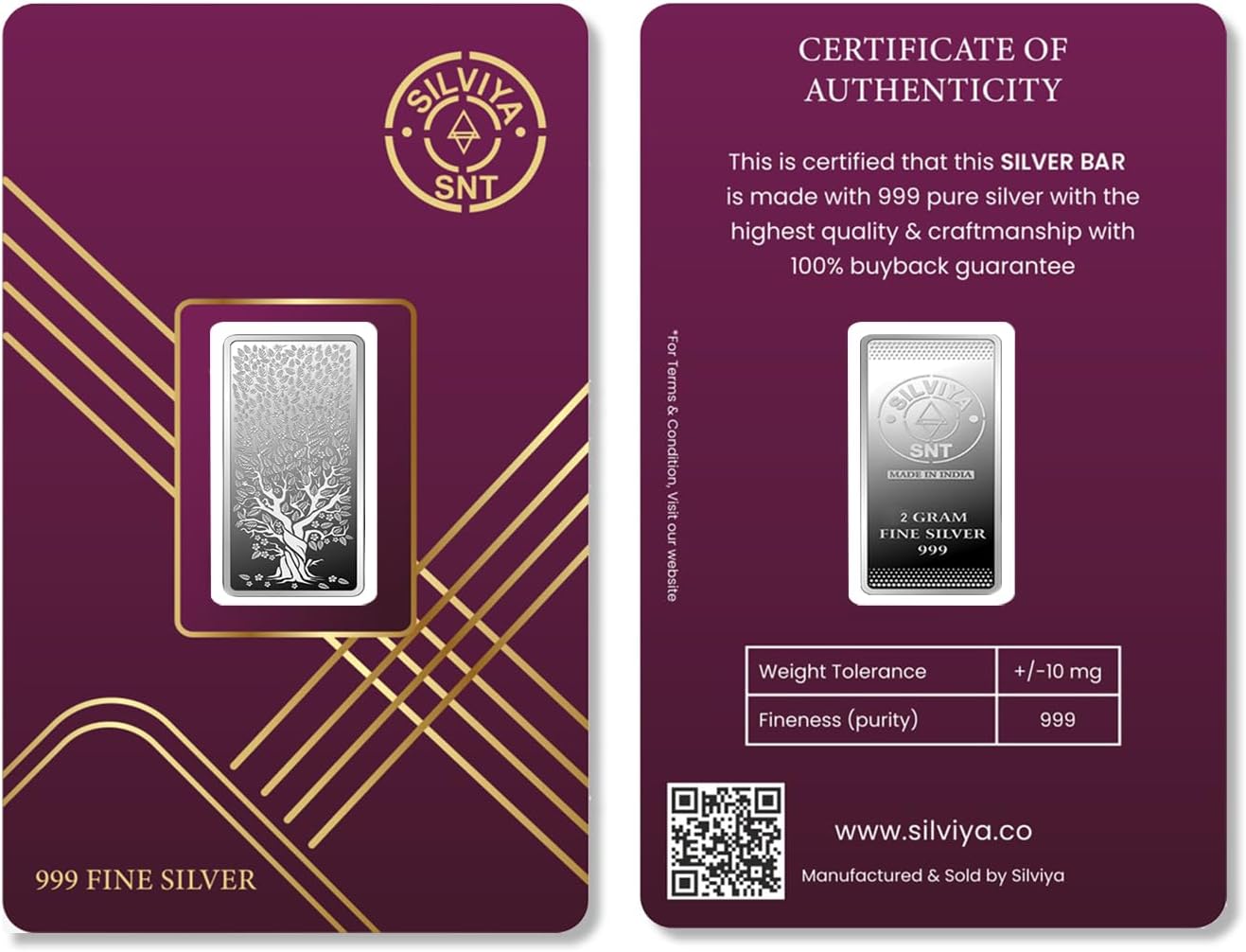 BIS Hallmarked Beautiful Silver Coin - 999 Pure with Banyan Tree & Peacock Design (10g, 20g, 50g, 100g) - Elegance - Style - Ideal for Every Occasion - With Authenticity Certificate