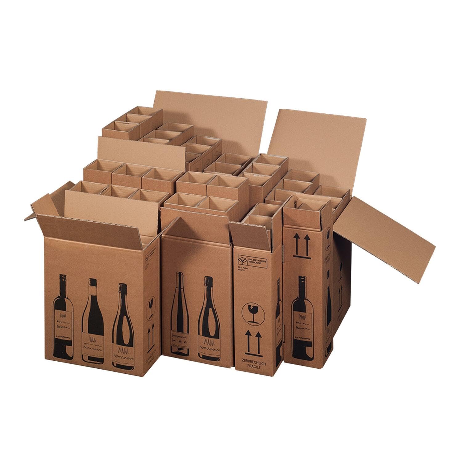 90 Weinversandkarton für 12 Weinflaschen mit DHL & UPS Zertifizierung