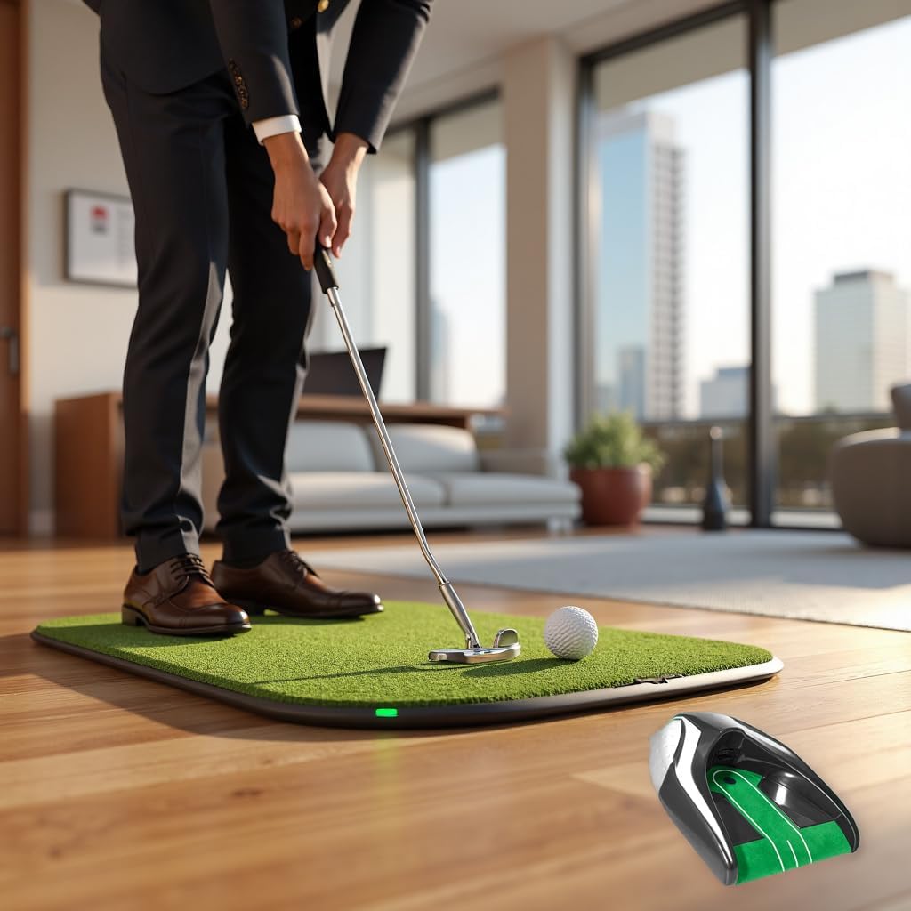 Golf Automatic Putting Cup with Adjustable Gravity Ball Return - Battery-Powered Practicing Without Interruption for Indoor Outdoor Golf Practice