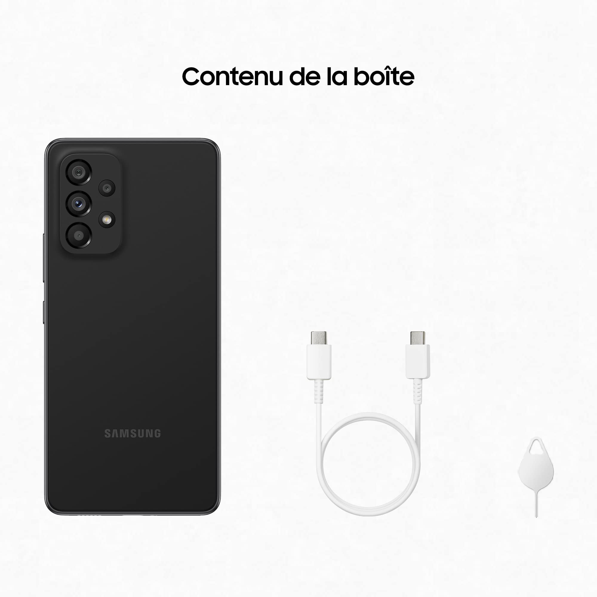 Samsung Galaxy A53 5G, Téléphone mobile 128 GO Noir, Smartphone Android carte SIM non incluse, Version FR