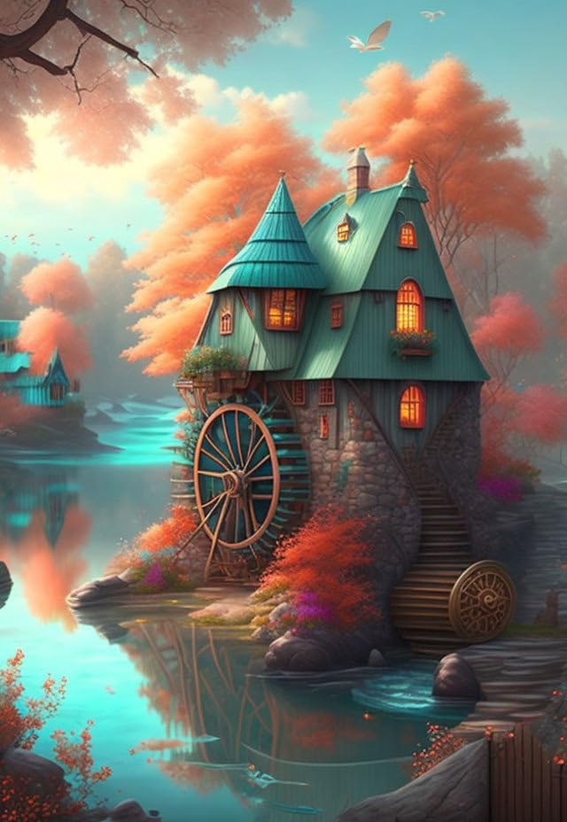 Affiches sur toile Fantasy Architecture pour décorer une chambre mansardée cosy