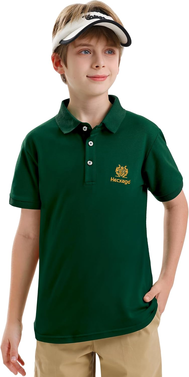 Boys Polo Shirt Cotton Performance Kids Golf Polo Shirts Short Sleeve Dry Fit School Uniform for Boys to Youth Polos 4T-16Y - Image 2
