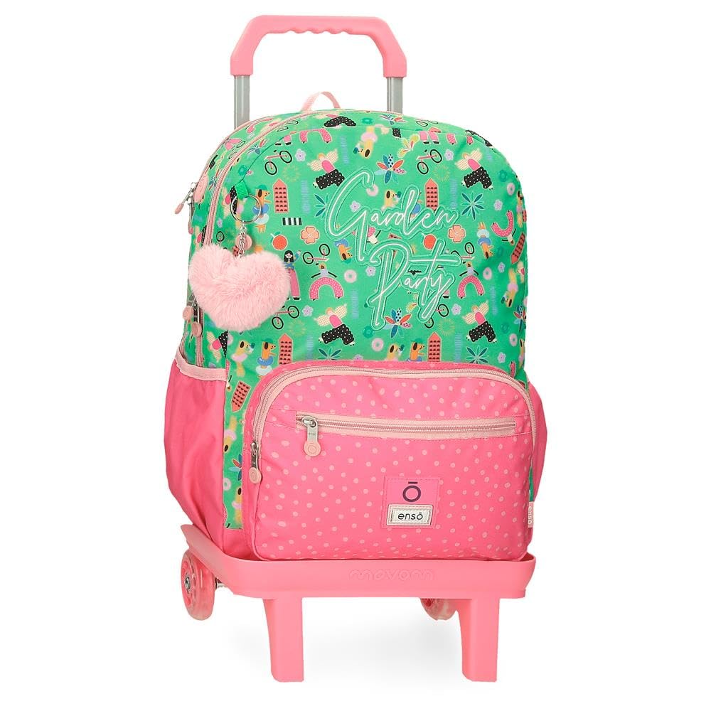 Enso Garden Party Mochila Escolar con Carro Multicolor 32x42x15 cms Poliéster