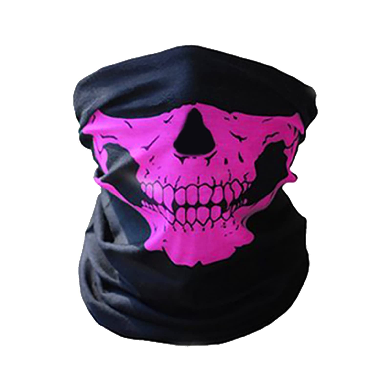 HELLORSO Neck Skull Mask for Men Headwear Half Face Mask for Motorcycle, Cold Weather Neck Warmer, Face Cover (Hot Pink)