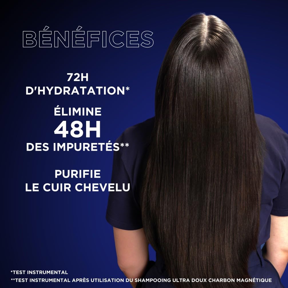 Garnier Ultra Doux - Coffret Routine au Charbon Magnétique et à l'Huile de Fleur de Nigelle - Pour les Cheveux Normaux à Gras