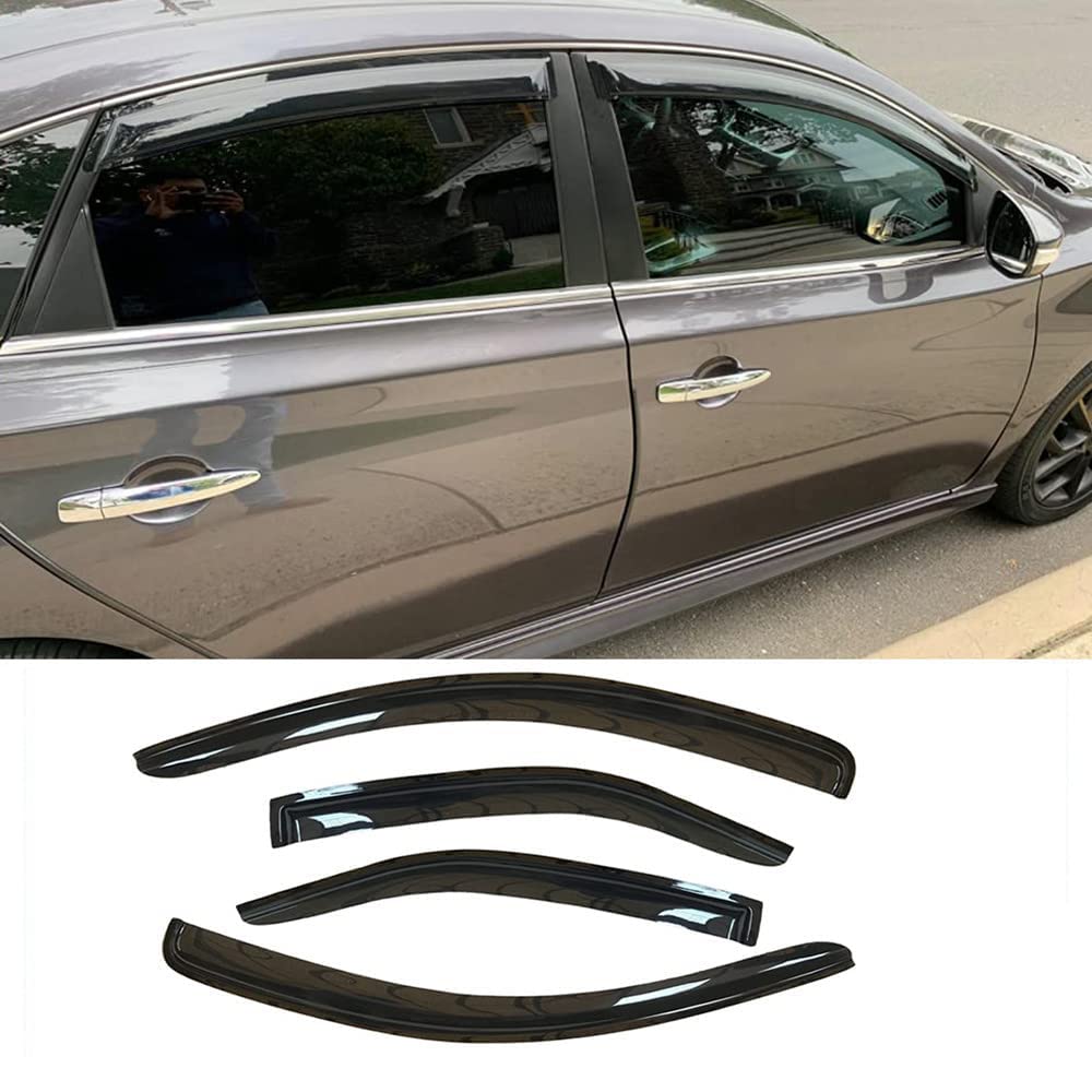 Deebior 94248 Original Side Window Wind Deflector,4pcs Outside Mount Style Nice Sun Rain Guards Set,Vent Visor fit for 2013-2019 Nissan Sentra