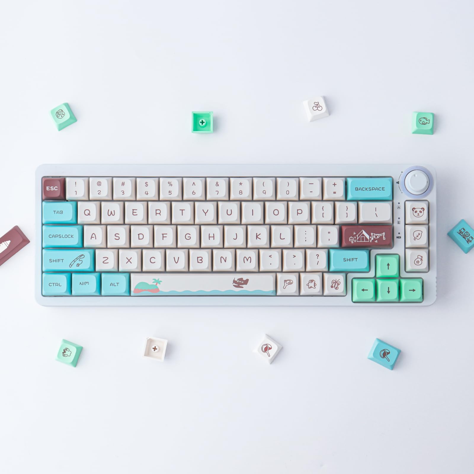 あつまれどうぶつの森風キーキャップ どうぶつの森のテーマのキーキャップ,141個,高さpbt,104/68/87
