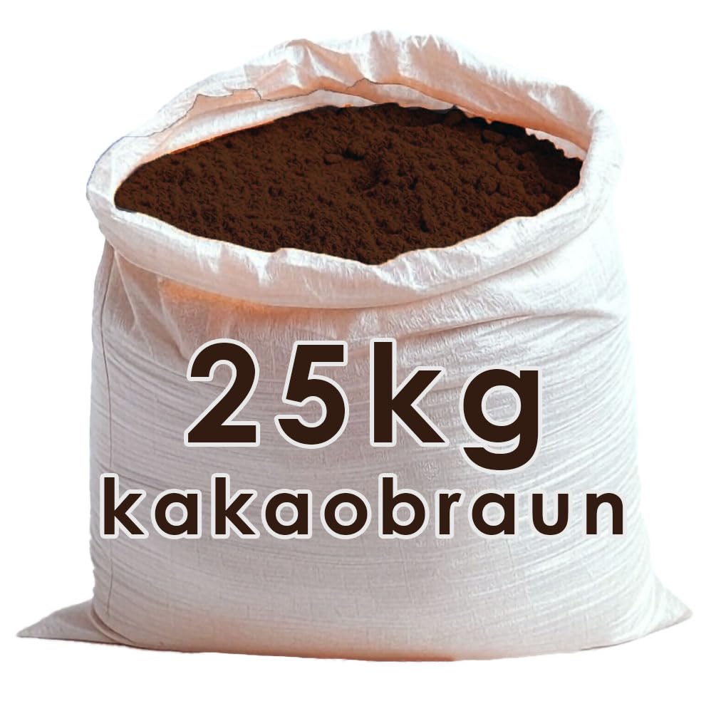@tec Premium Pigmentpulver, Eisenoxid, Oxidfarbe - 25kg Farbpigmente/Trockenfarbe für Beton + Wandfarbe/Tolle Akzente in Haus und Garten/Pigmentfarbe kakaobraun
