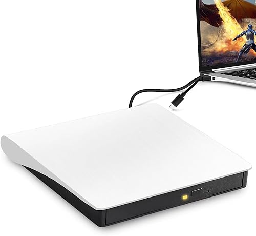 Unidad externa de CDDVD para portátil, USB 3.0 tipo C Reproductor de DVD portátil para portátil, grabadora de CD, unidad de disco externa óptica