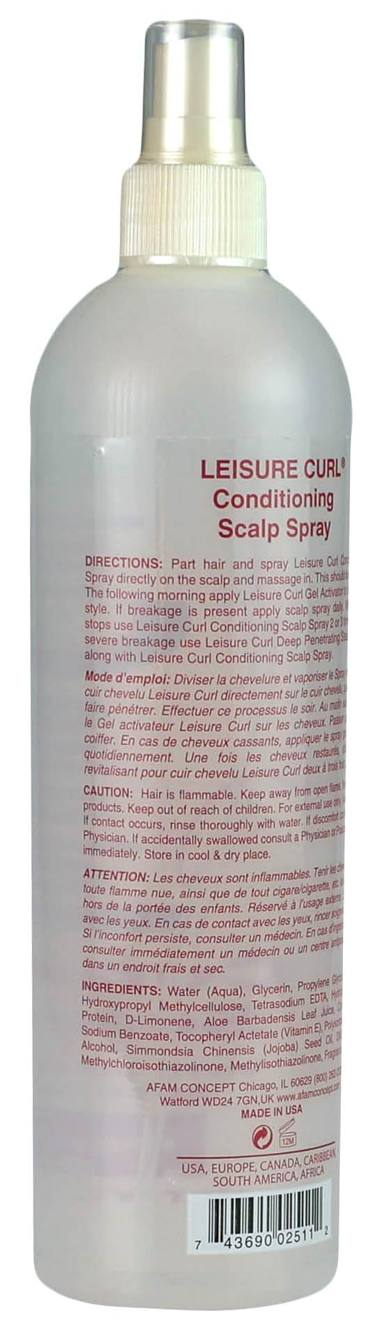 Leisure Curl Conditioning Scalp Spray For Extra Dry Hair 16.0 Fl Oz (Pack of 2)