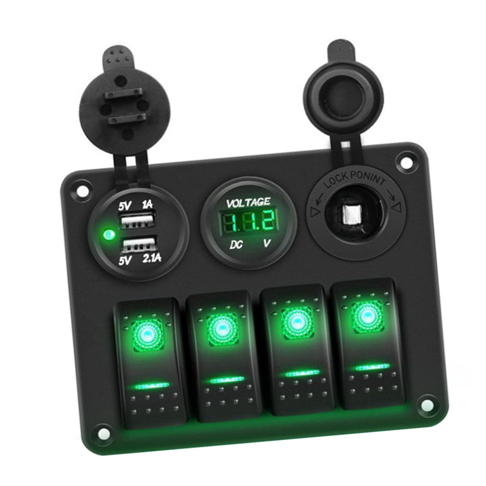 EXCALIBUR Rocker Switch Panel Replacement for Anchor Windlass System – Stainless Steel, 12V Pre-Wired with Up/Down Operatio