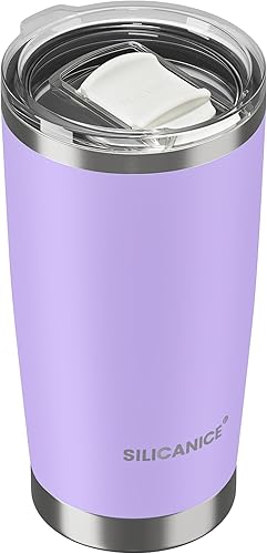 Miniatura 17 de Vaso de café de 20 onzas, taza de café de viaje de acero inoxidable de doble pared con tapa deslizante extraíble, sin BPA, compatible con portavasos