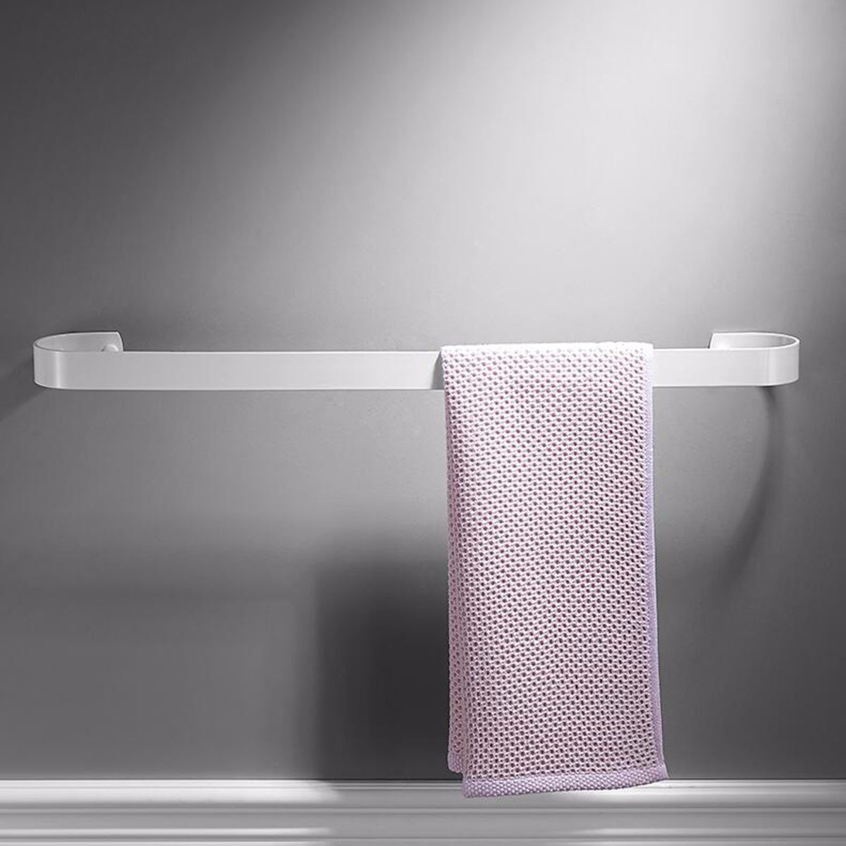 Handtuchhalter Nordische Voller Kupfer Toilette Lack Mit Wei?en Haaren Handtuchhalter Single Bar Bad Handtuch Rod Loch Handtuch Bügel Kleiderbügel,B